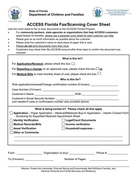 dcf access florida fax number